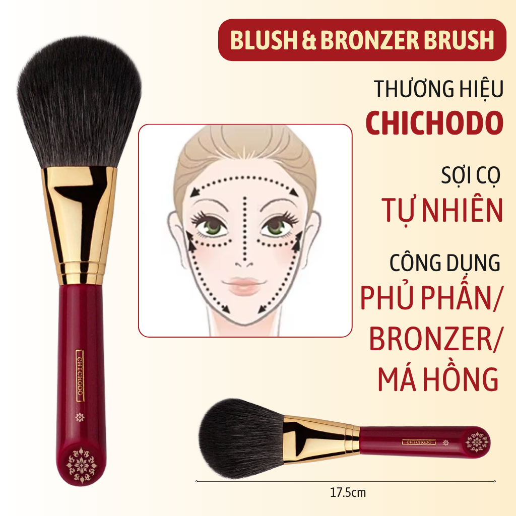 Cọ Phủ Phấn/Bronzer/Má Hồng CHICHODO Blush & Bronzer Brush C101